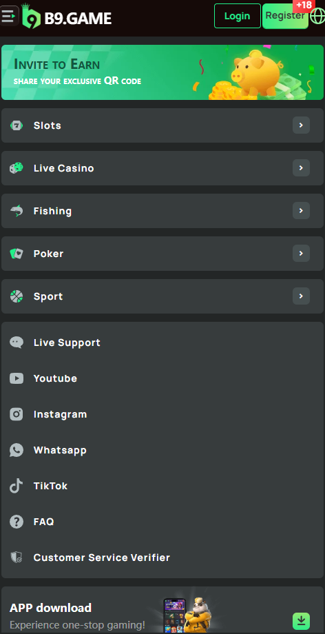 b9 app screenshot — b9 apk home interface